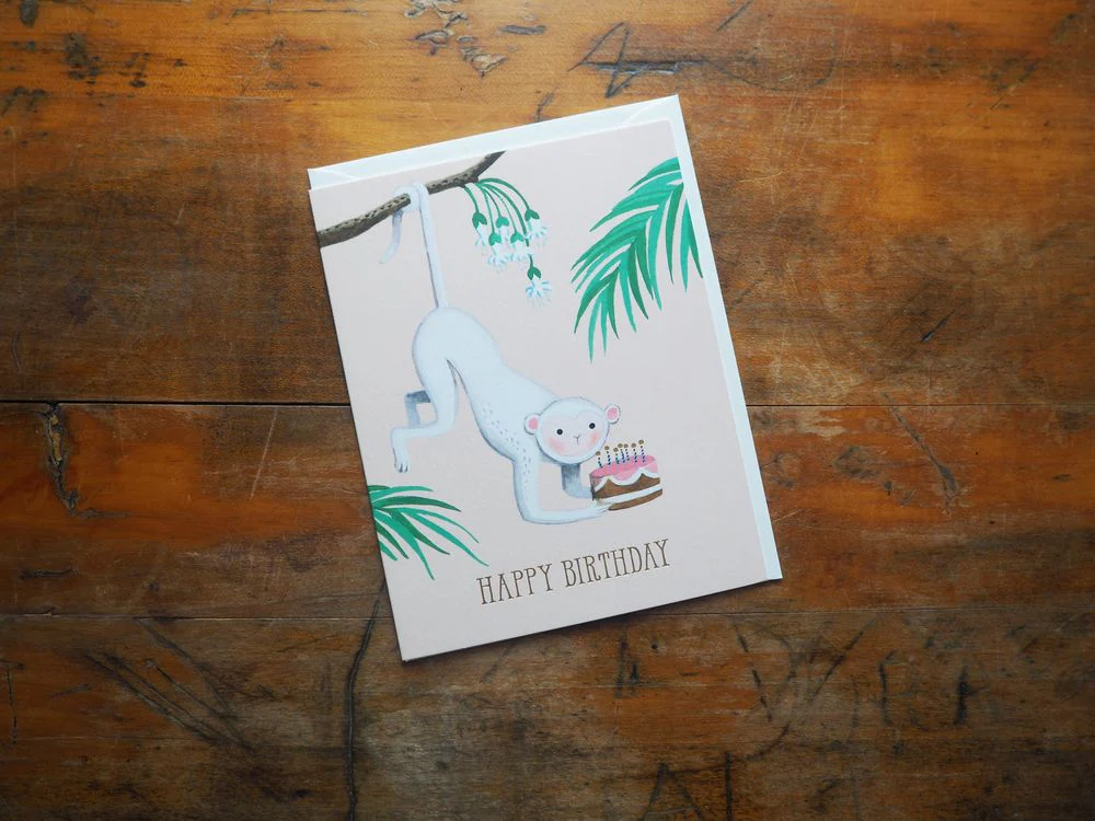 JooJoo Paper - Monkey Birthday Greeting Card
