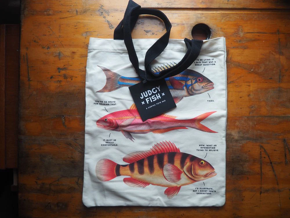 Judgy Fish Canvas Tote