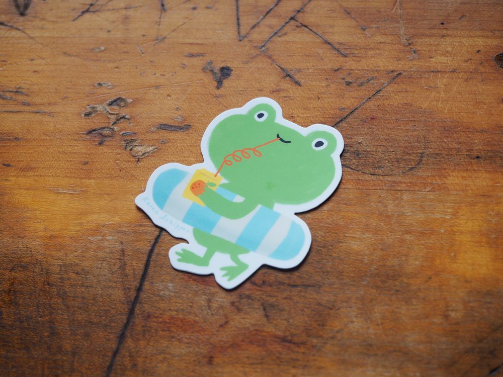 Karen Schipper - Vinyl Sticker - Cute Summer Frog