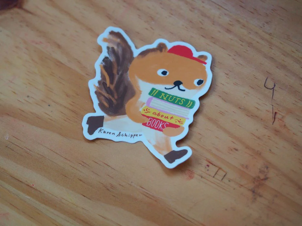 Karen Schipper - Vinyl Sticker - Nuts about Books