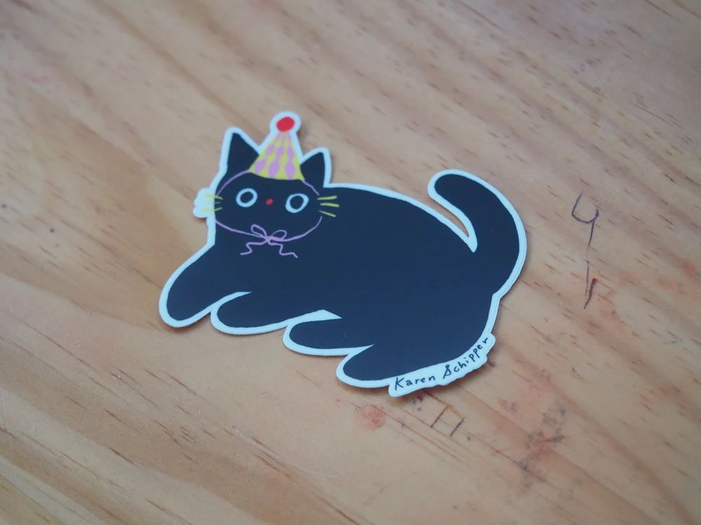Karen Schipper - Vinyl Sticker - Party Cat