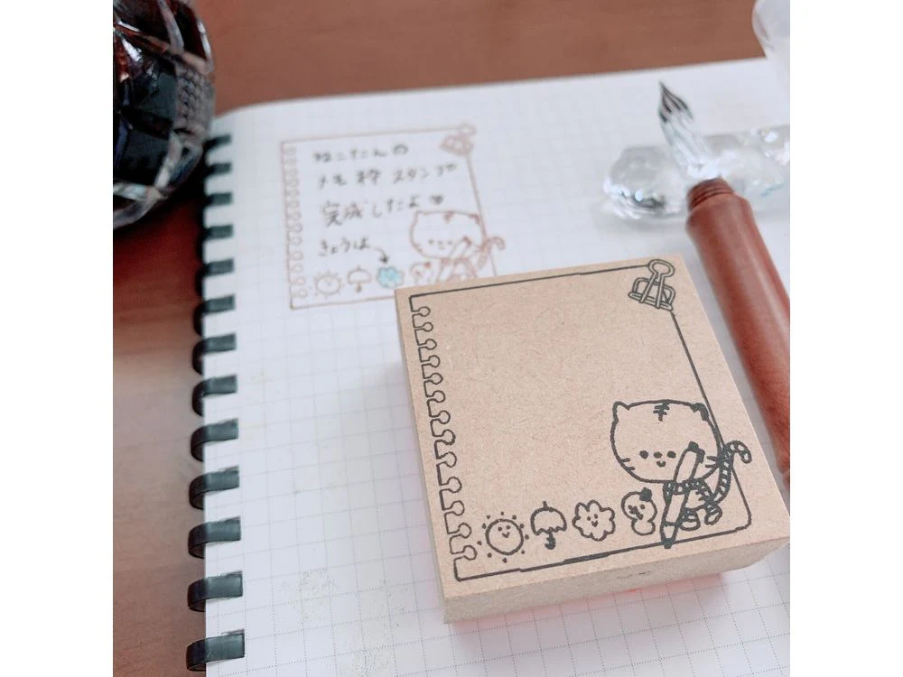 Kayonoko - Rubber Stamp - Cute Cat Memo