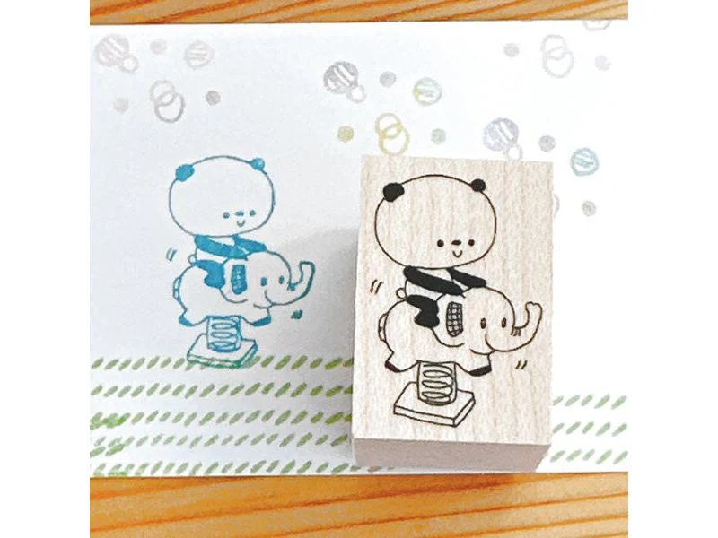 Kayonoko - Rubber Stamp - Wobbling Elephant Panda