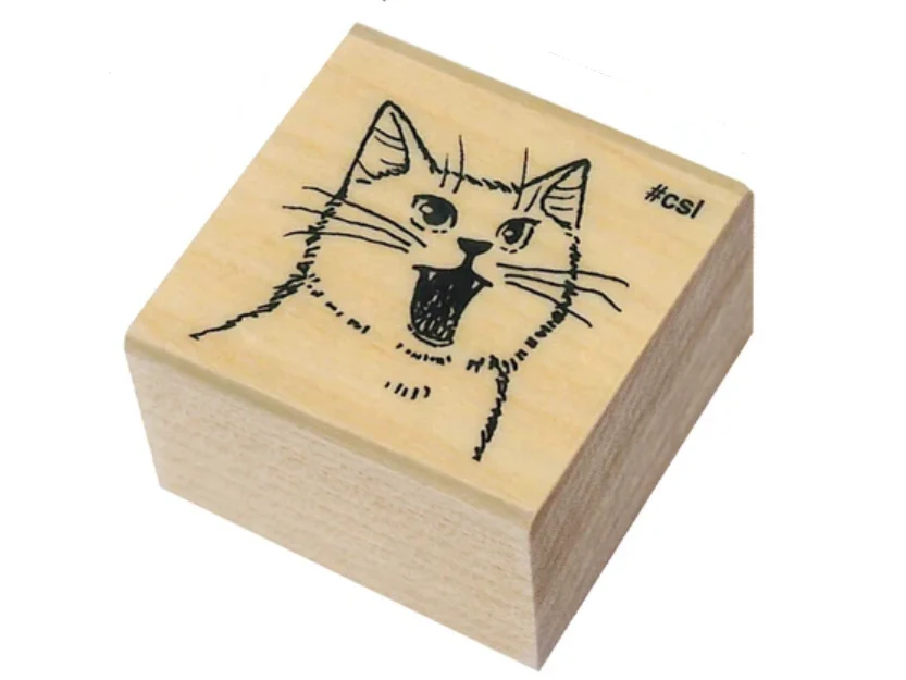 Kodomo No Kao - Stamp - I Love Stamp - Cat with Open Mouth (1533-056)