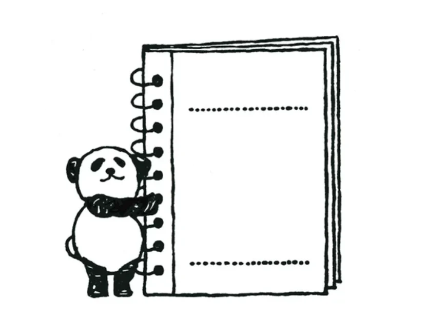 Kodomo No Kao - Stamp - Panda Ring Notebook (1675-004)