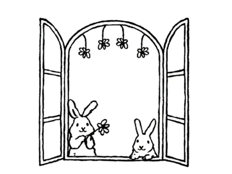 Kodomo No Kao - Stamp - Rabbit Window (1675-008)