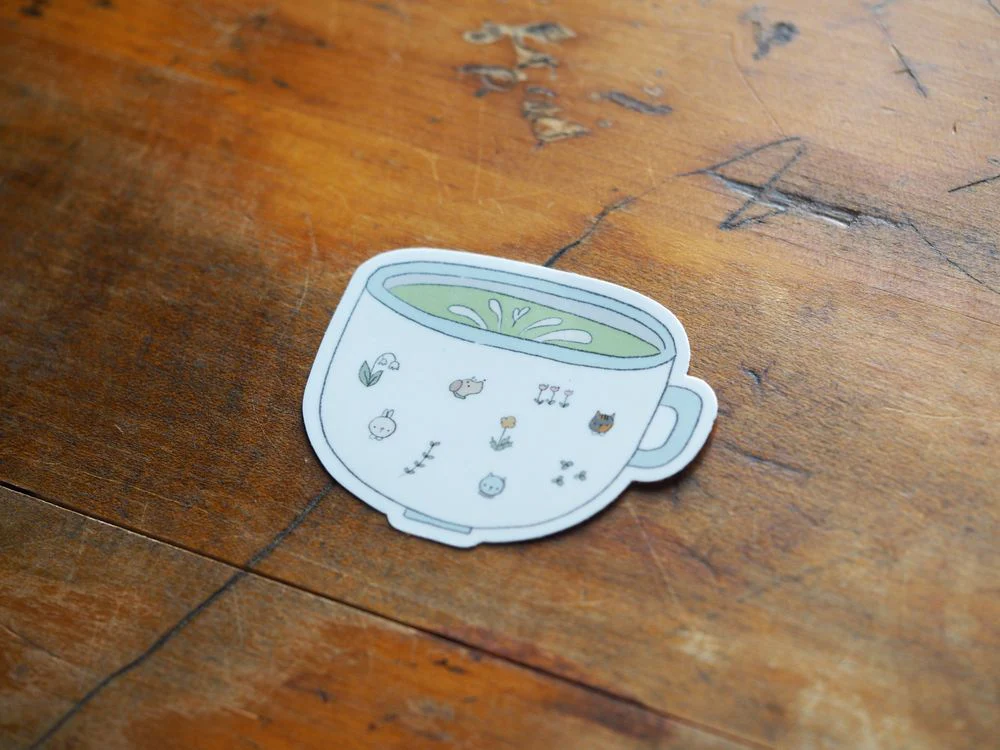 Kuboandlucy Stationery Co.  x Dana Ate Oatmeal - Sticker - Cup of Matcha