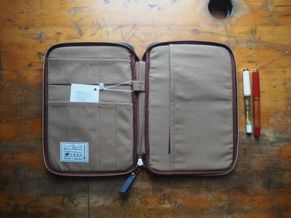 Kyoku Haku - Leather Zippered Notebook Jacket - Blue - Image 2