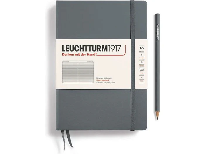 Leuchtturm Hardcover Notebook - A5 - Anthracite (Lined)