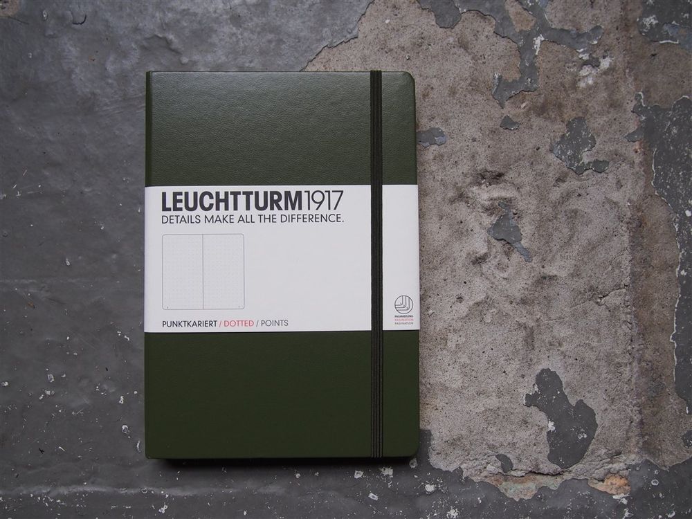 Leuchtturm Hardcover Notebook - A5 - Army Green (Dotted)