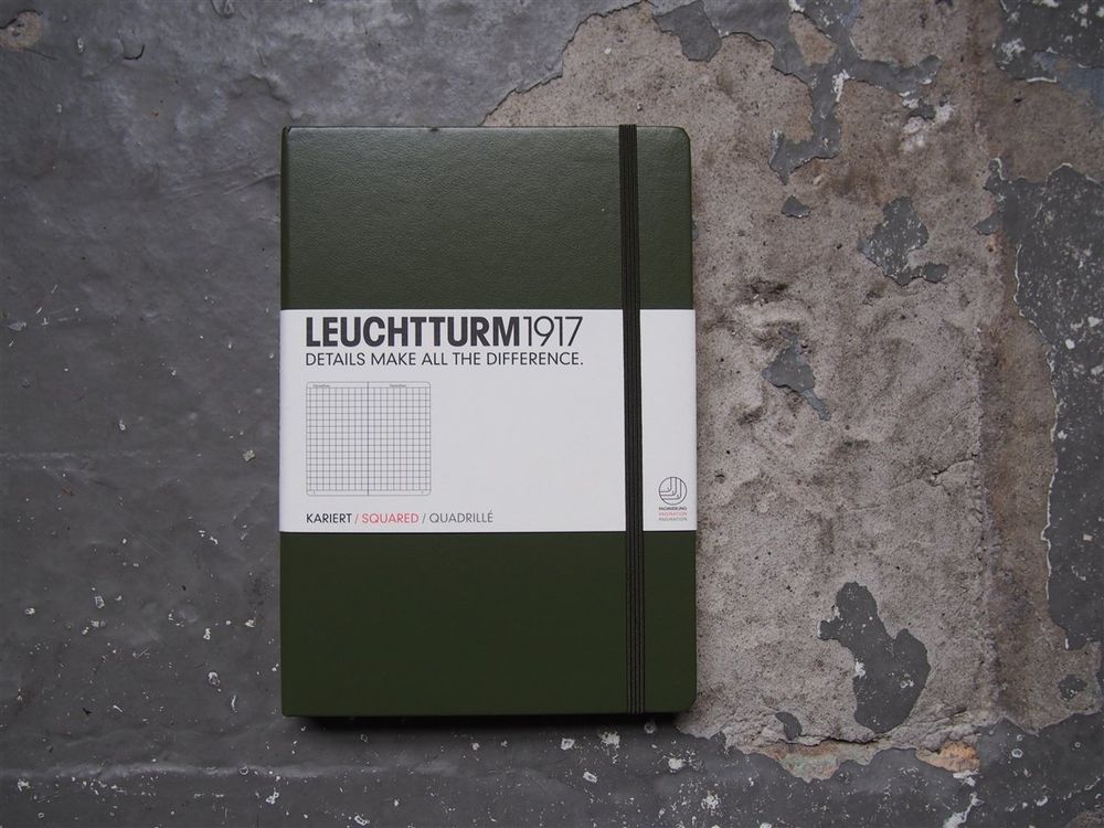 Leuchtturm Hardcover Notebook - A5 - Army Green (Squared)