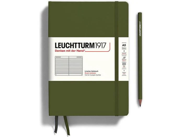 Leuchtturm Hardcover Notebook - A5 - Army Green (Lined)