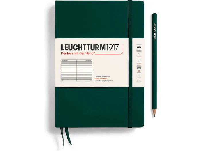 Leuchtturm Hardcover Notebook - A5 - Forest Green (Lined)