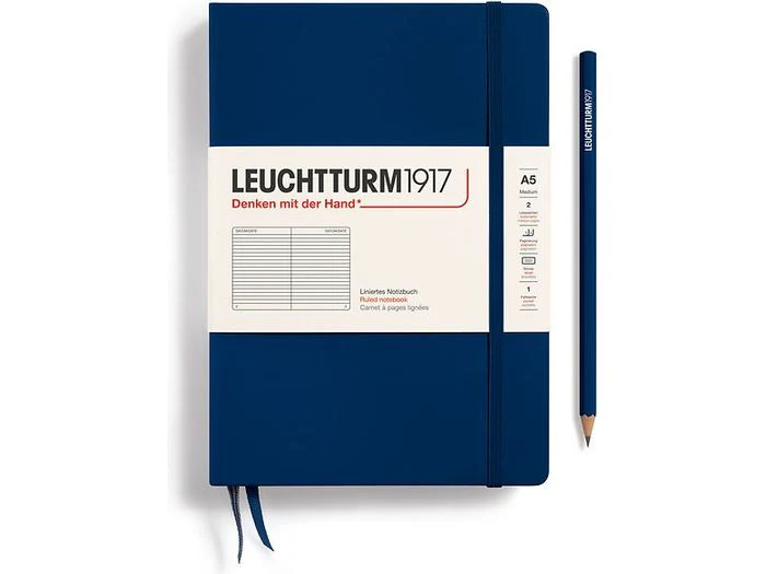 Leuchtturm Hardcover Notebook - A5 - Navy Blue (Lined)