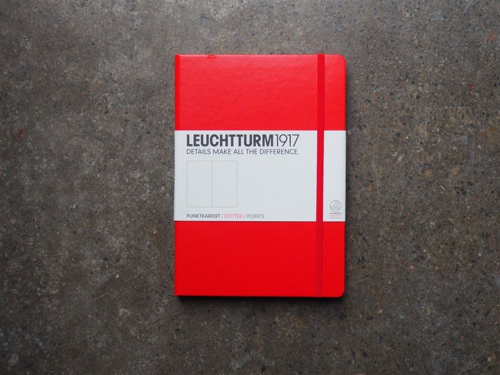 Leuchtturm Hardcover Notebook - A5 - Red (Dotted)