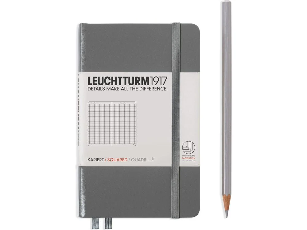 Leuchtturm Hardcover Pocket Notebook - A6 - Anthracite (Squared)