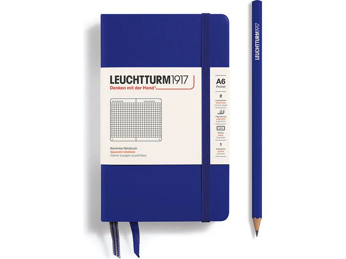 Leuchtturm Hardcover Pocket Notebook - A6 - Ink (Squared)