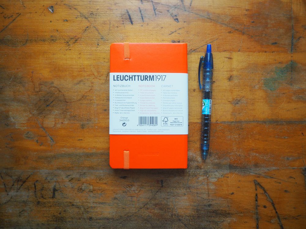Leuchtturm Hardcover Pocket Notebook - A6 - Orange (Dotted) - Image 2