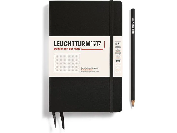 Leuchtturm Hardcover Notebook - B6+ - Black (Dotted)