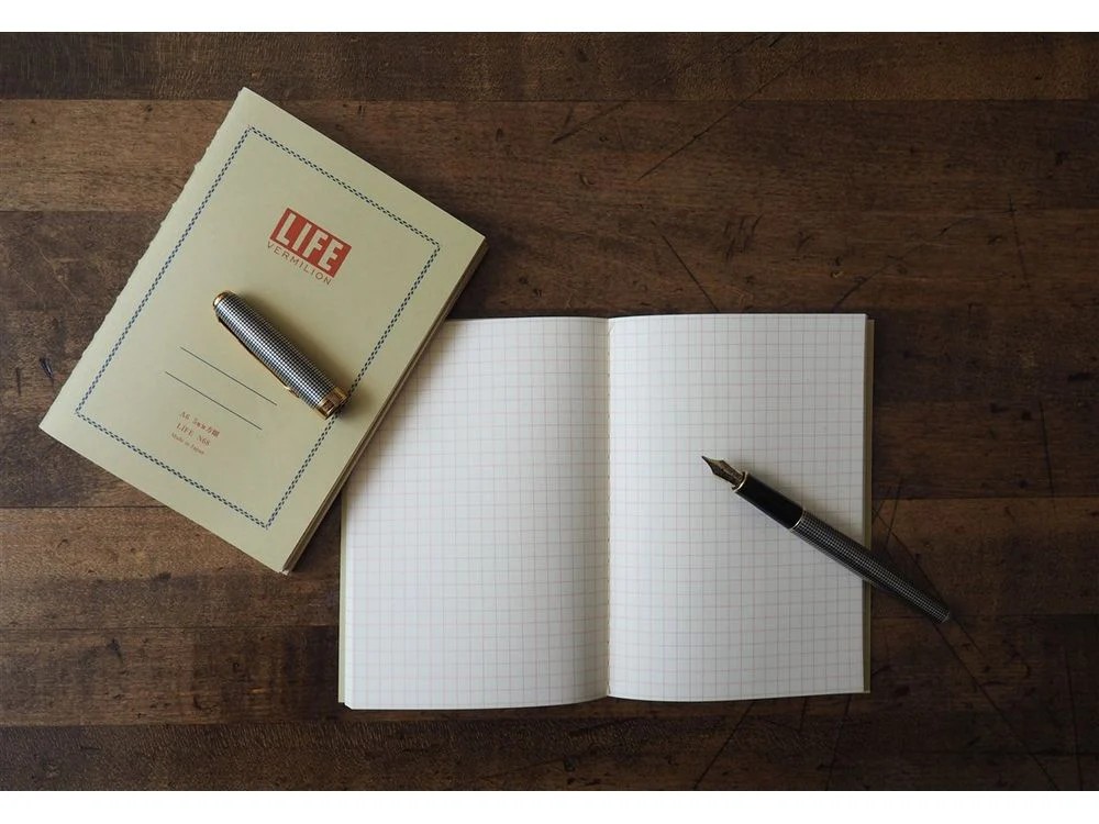 Life Japanese Stationery Vermilion Notebook A6 - Grid - Image 2