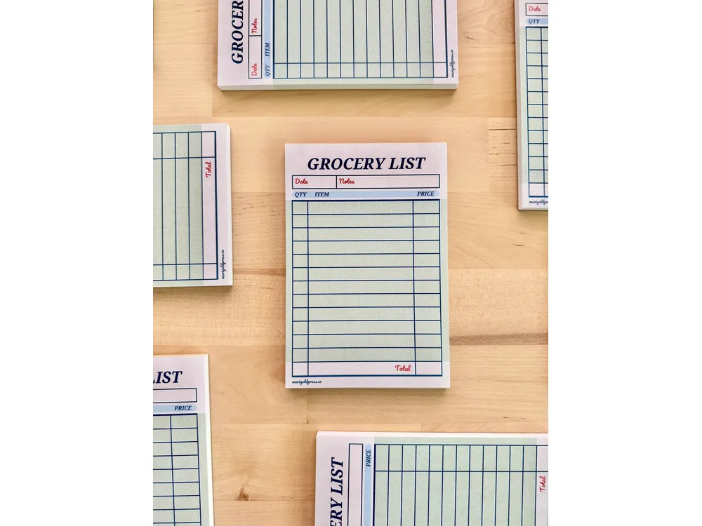 Marigold Press - Notepad - Grocery List