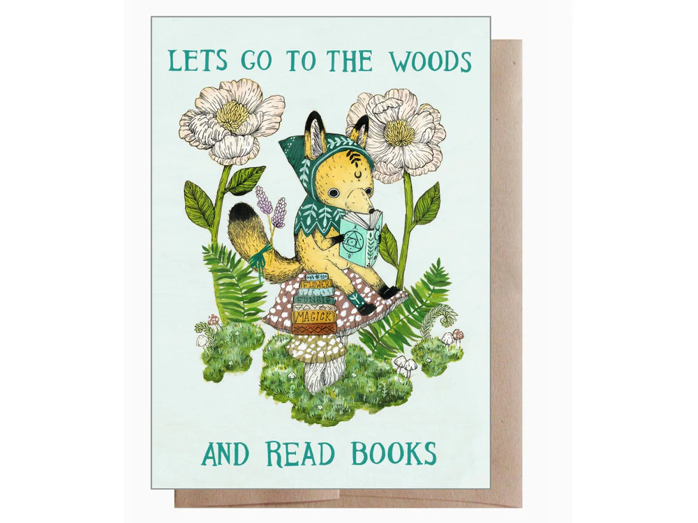 Marika Paz Illustration - Greeting Card - Wood and Books