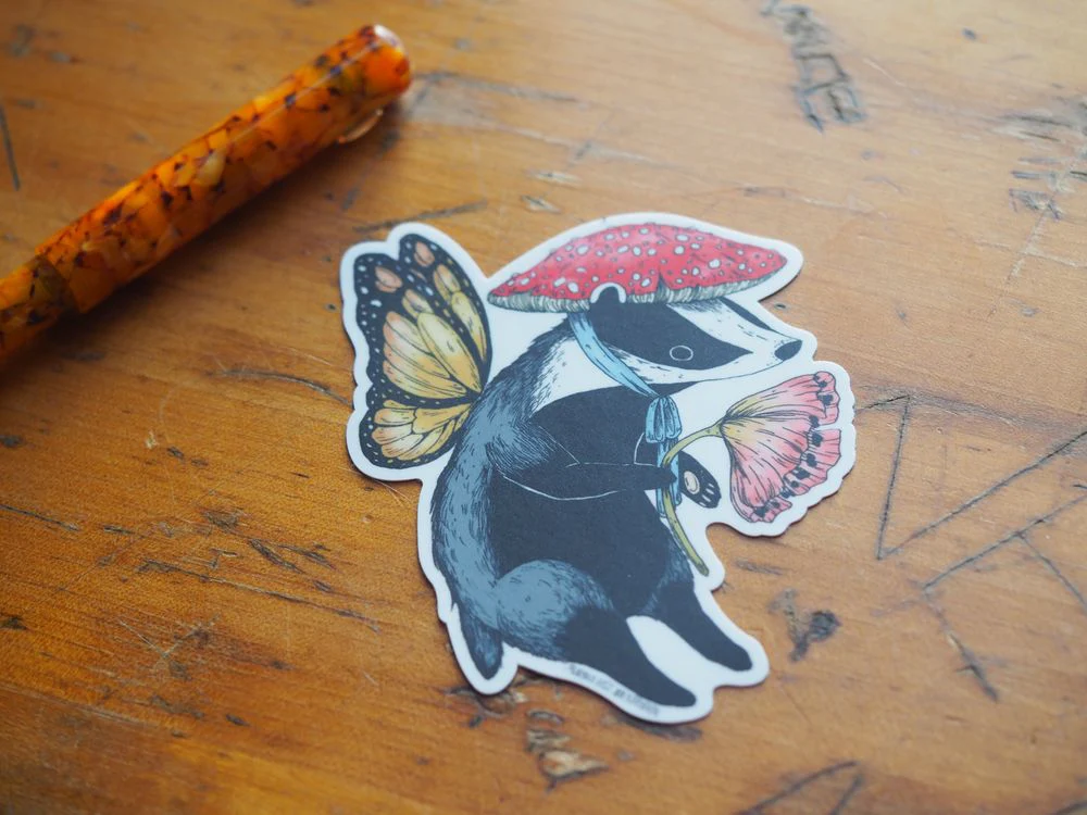 Marika Paz Illustration - Vinyl Sticker - Badger Fairy