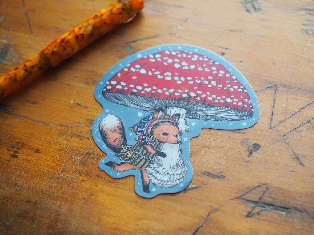 Marika Paz Illustration - Vinyl Sticker - Big Mushroom