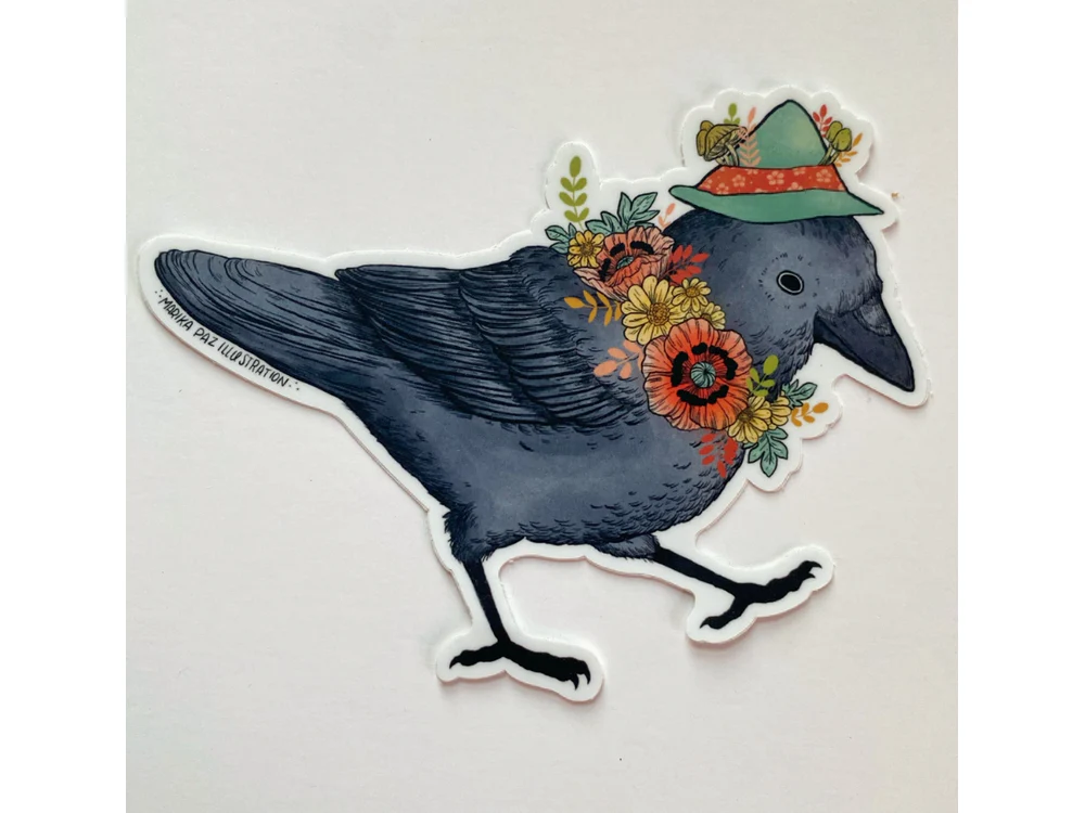 Marika Paz Illustration - Vinyl Sticker - Corvid