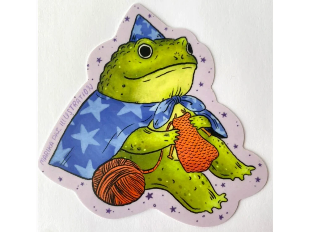 Marika Paz Illustration - Vinyl Sticker - Frog Wizard
