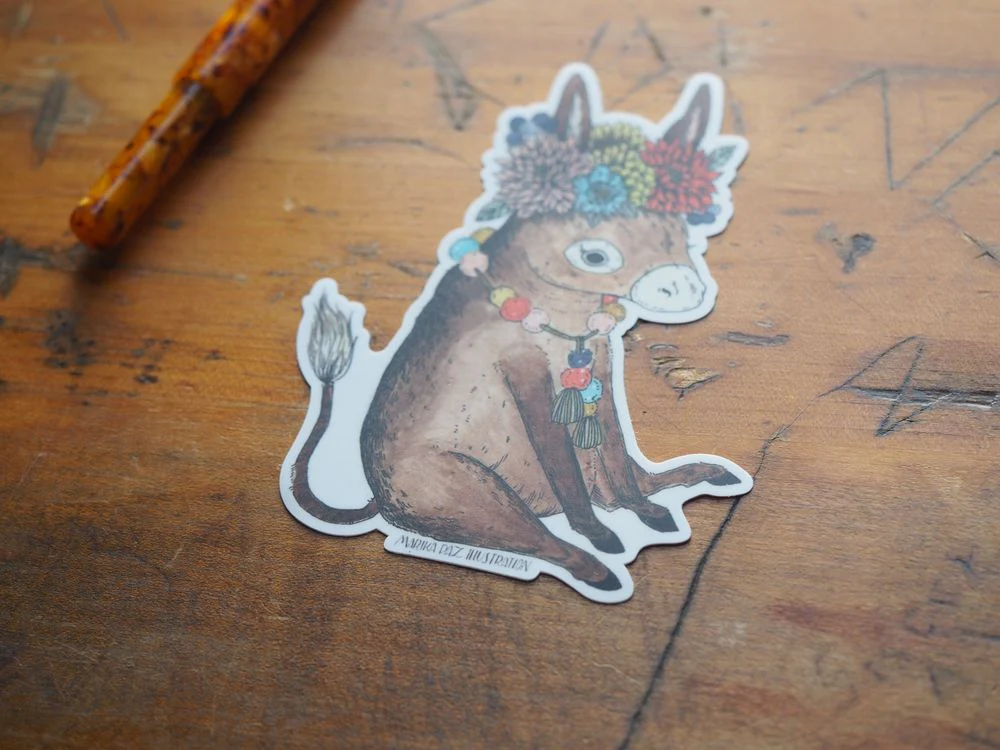 Marika Paz Illustration - Vinyl Sticker - Little Burro