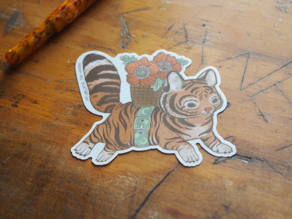 Marika Paz Illustration - Vinyl Sticker - Tiger Blossom