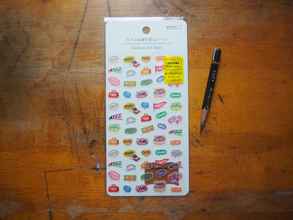 Midori Daily Records Stickers - Words (2569)