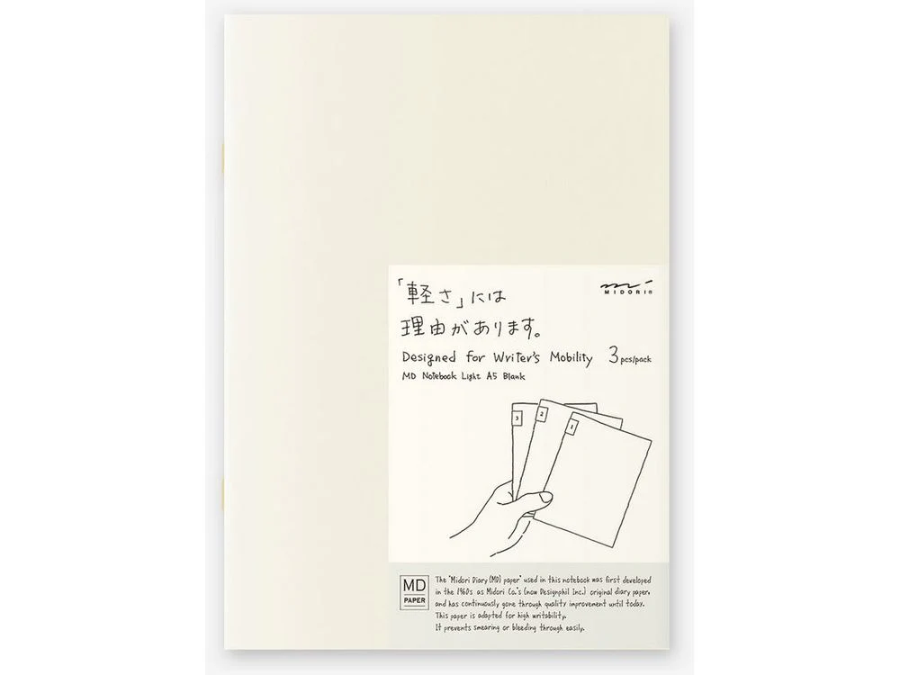 Midori MD Notebook Light A5 - Blank (3pcs pack)