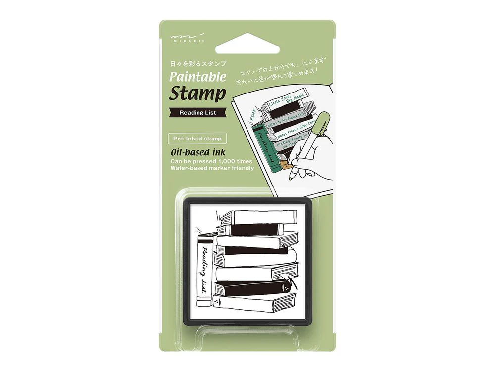 Midori Paintable Stamp - Single Design - Reading List