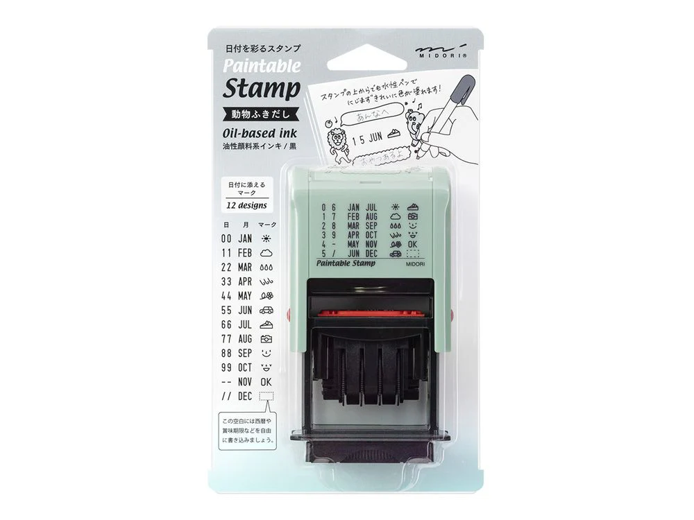 Midori Rotating Date Stamp - Animal Speech Bubbles