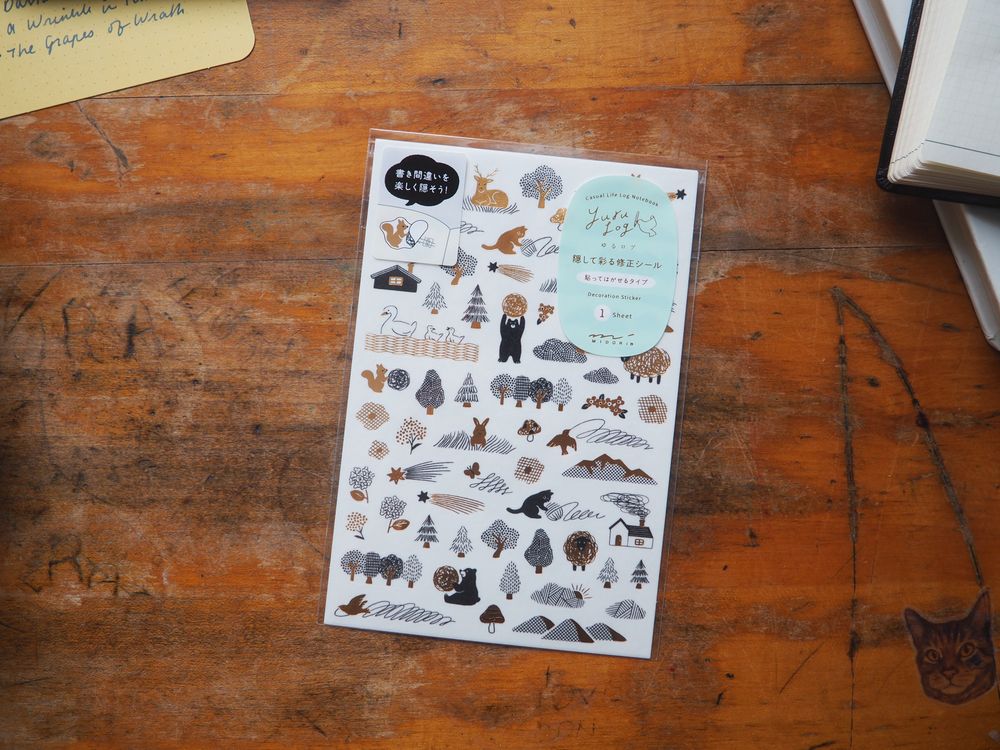 Midori - Yuru Log Sticker Sheet - Camouflage Forest