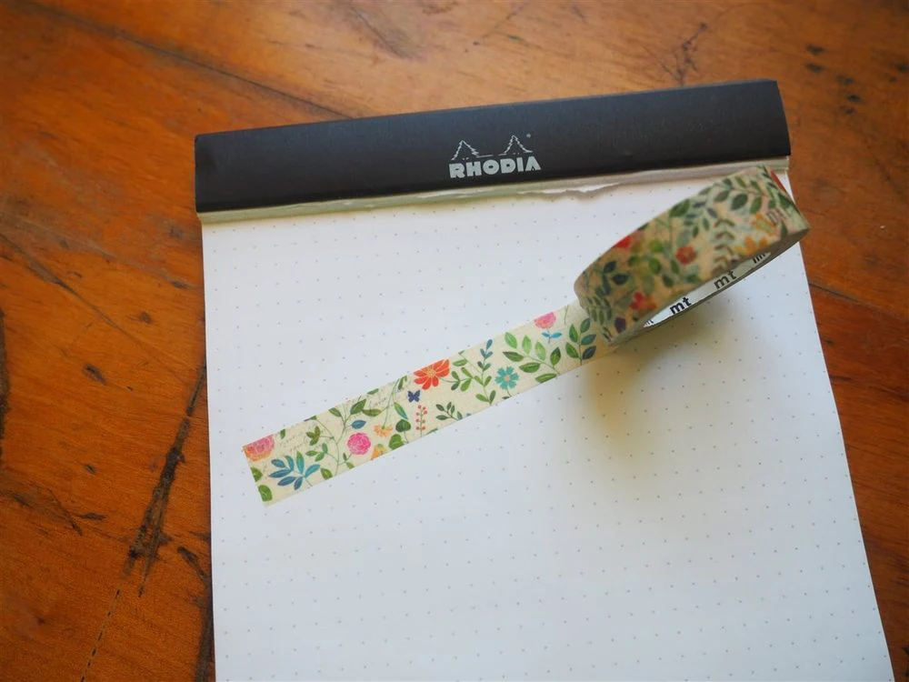 MT Washi Tape - Vintage Flowers on Graph (MTEX1P109R)