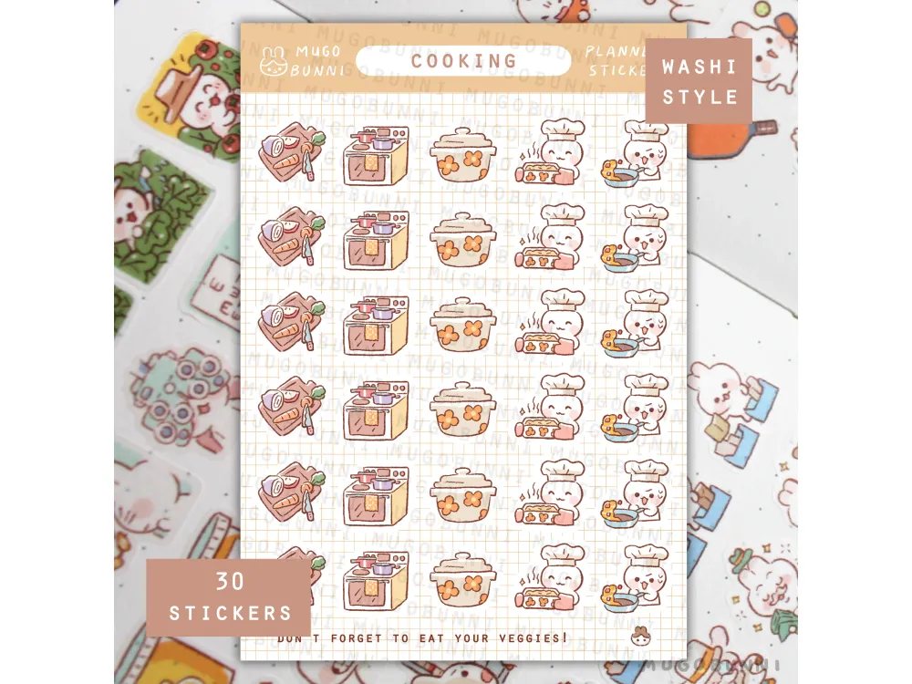 Mugobunni - Sticker Sheet - Cooking Planner