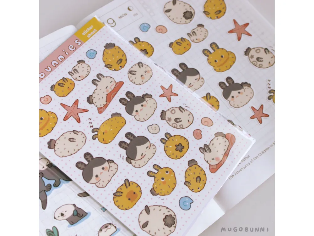 Mugobunni - Sticker Sheet - Sea Bunnies