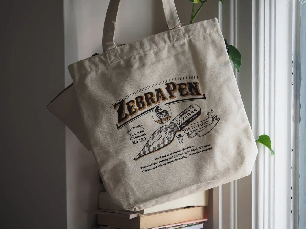Old Resta x Furukawashiko - Tote Bag with Pencil Case - Zebra Pen - Image 3