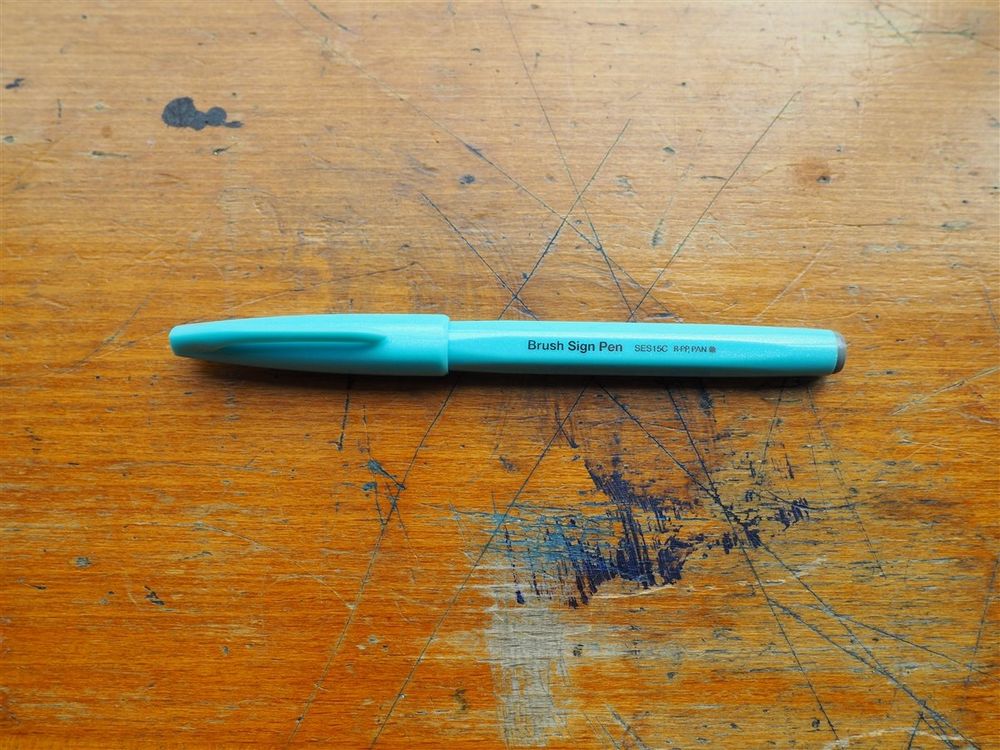 Pentel Brush Sign Pen - Grey Blue