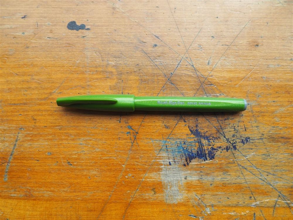 Pentel Brush Sign Pen - Olive Green