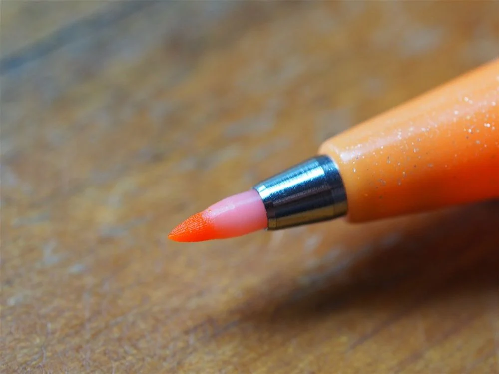 Pentel Brush Sign Pen - Orange - Image 2