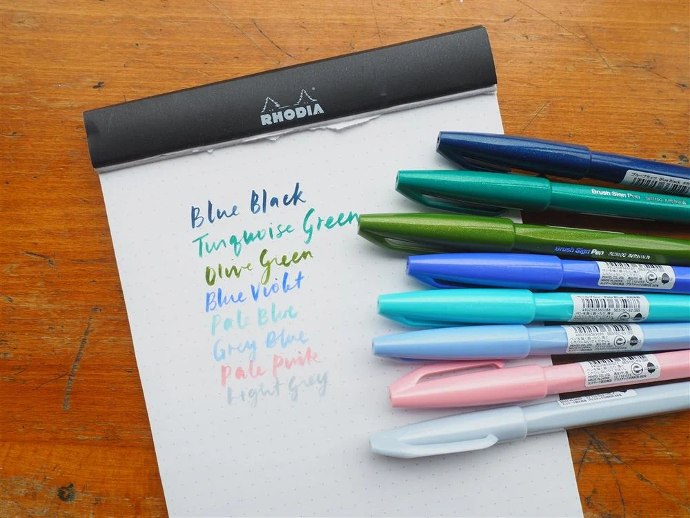 Pentel Brush Sign Pen - Pale Blue - Image 3