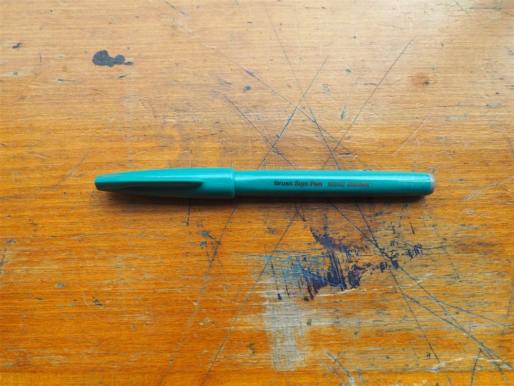 Pentel Brush Sign Pen - Turquoise Green