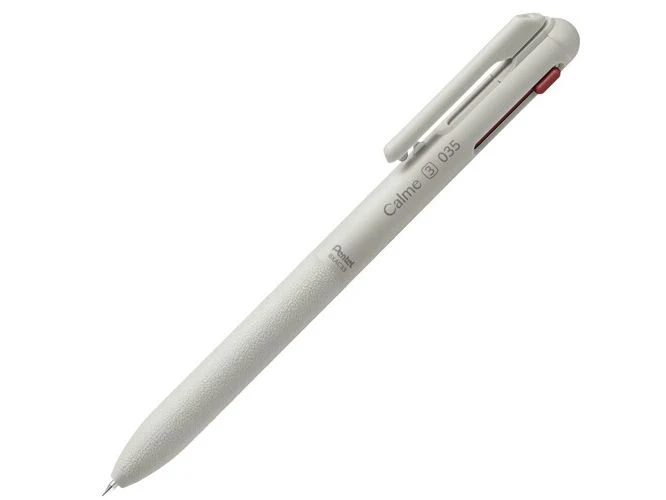 Pentel Calme 3 Colour Ballpoint Pen - 0.35mm - Grey (Black/Red/Blue Ink)
