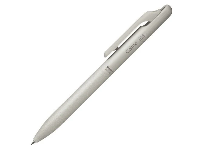 Pentel Calme Ballpoint Pen - 0.35mm - Grey (Black Ink)