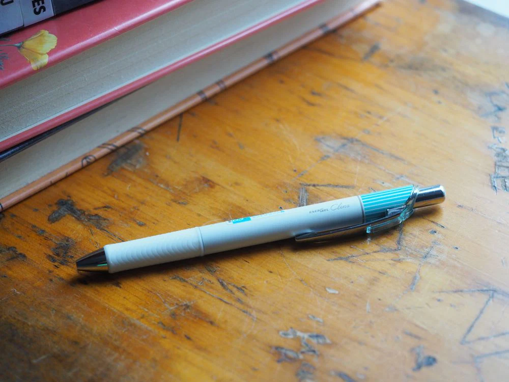 Pentel EnerGel Clena Gel Pen - 0.5mm - Mint Green (Black Ink)