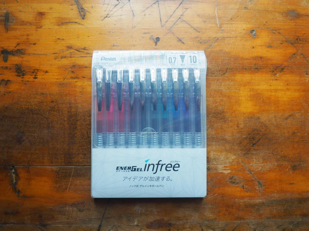 Pentel Energel infree Gel Pen - 0.7mm - Set of 10